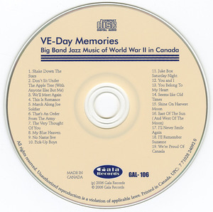 Cd va ve day memories  big band jazz music of ww ii in canada cd