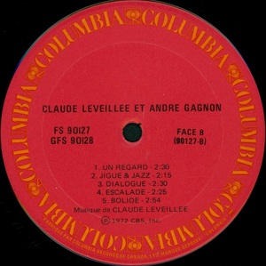 L%c3%a9veill%c3%a9e claude gagnon andr%c3%a9 une nuit un moment 1973 disque 2 face d