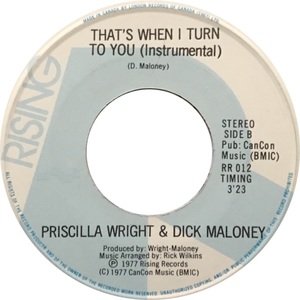Priscilla wright and dick maloney thats when i turn to you vocal 1977 b