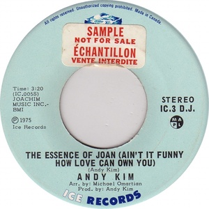 Andy kim the essence of joan aint it funny how love can own you stereo iceb iii