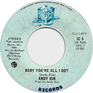 Andy kim baby youre all i got mono 1975 b x