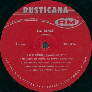 Benoit l%c3%a9o l%c3%a9o benoit vol 3 1966 disque face i