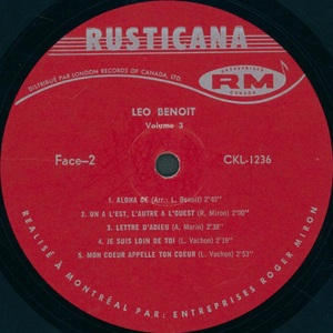 Benoit l%c3%a9o l%c3%a9o benoit vol 3 1966 disque face 2