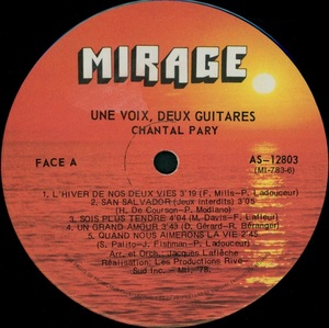 Pary chantal une voix deux guitares 1978 disque face aa