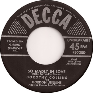 Dorothy collins and gordon jenkins so madly in love decca