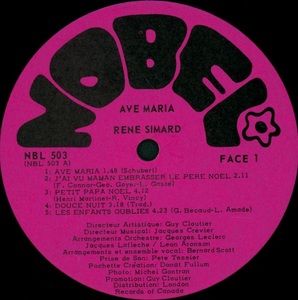 Simard ren%c3%a9 ave maria 1971 disque face 1