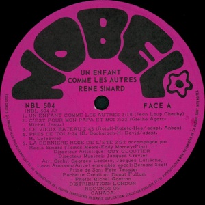Simard ren%c3%a9 un enfant comme les autres 1972 disque face a