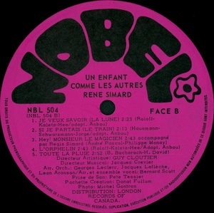 Simard ren%c3%a9 un enfant comme les autres 1972 disque face b