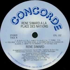 Simard ren%c3%a9 %c3%a0 la place des nations 1977 disque face a