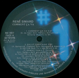 Simard ren%c3%a9 comment %c3%a7a va 1984 disque face a