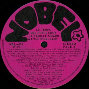 Simard la famille le temps des f%c3%aates 1972 disque face a