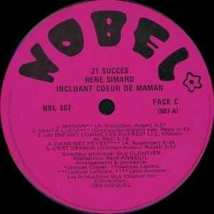 Simard ren%c3%a9 21 succ%c3%a8s 1973 disque 2 face c