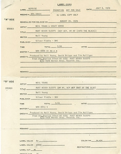 Neil young   my my  hey hey %28out of the blue%29 10 inch test press call sheet 01