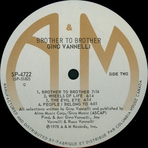 Vannelli gino brother to brother 1978 disque face two
