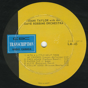 Joani taylor with the dave robbins orchestra   st label 01