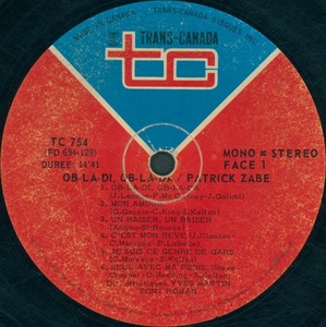 Zab%c3%a9 patrick ob la di ob la da 1969 disque face 1