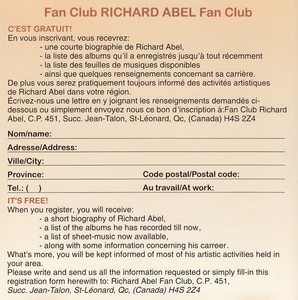 Abel richard pour le plaisir 1994 livret dos