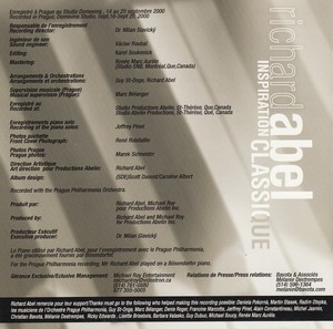 Abel richard inspiration classique 2000 livret dos