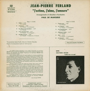 Ferland jean pierre j'estime j'aime j'amoure mono 1962 dos