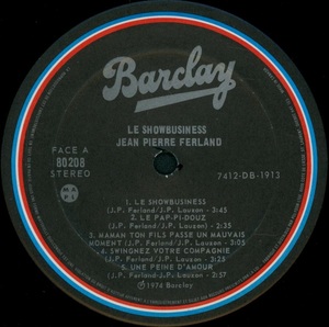 Ferland jean pierre le showbusiness 1974 disque face a