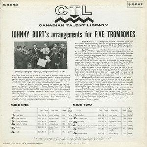 Johnny burt   johnny burt's arrangements for five trombones back