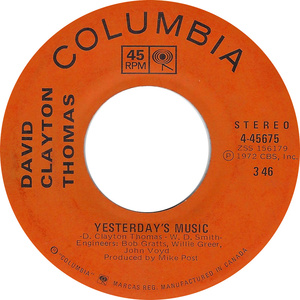 David clayton thomas yesterdays music columbia ai