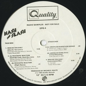 Nash the slash radio sampler label side 01
