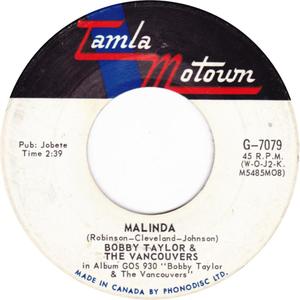Bobby taylor and the vancouvers malinda tamla motown a