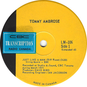 Tommy ambrose just like a man cbc radio canada transcription a