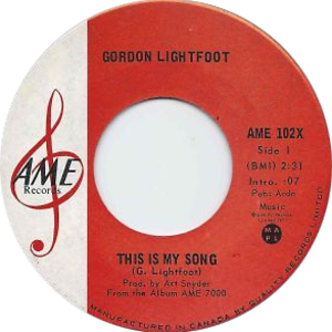 Gordon lightfoot this is my song ame