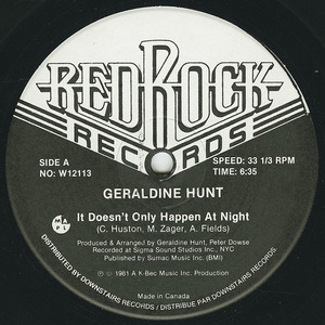 Geraldine hunt   it doesn't only happen at night bw undercover lover label 01