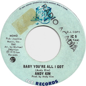 Andy kim baby youre all i got mono 1975 a x
